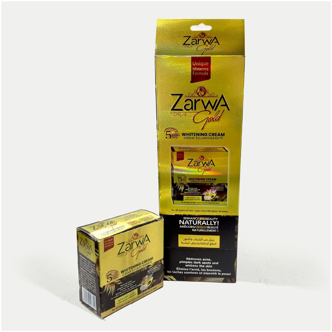 Zarwa Gold Whitening Cream Dispenser Box – 6 Pieces | Wholesale Price Rs. 2,620