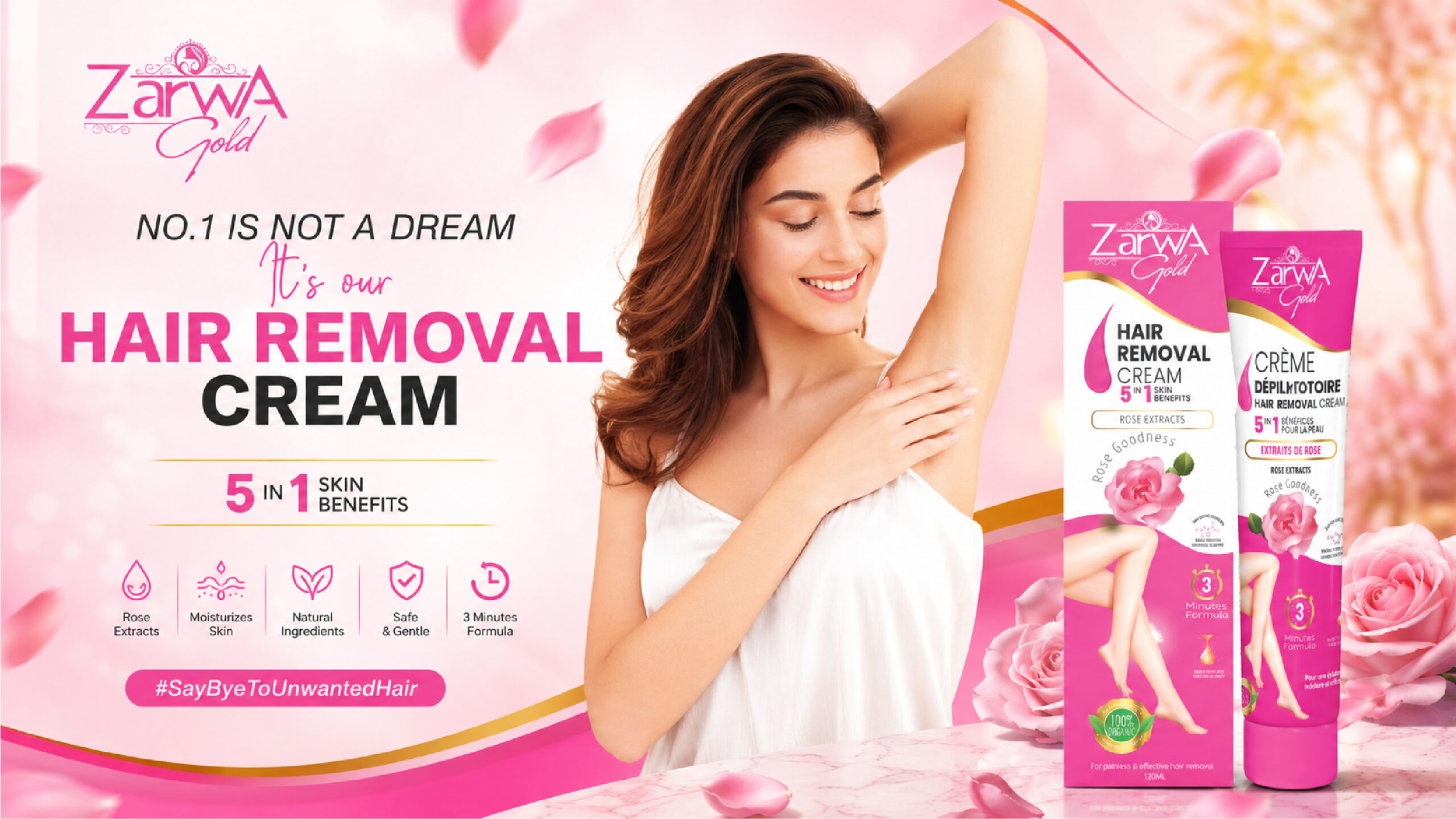 hair removal pink beauty banner