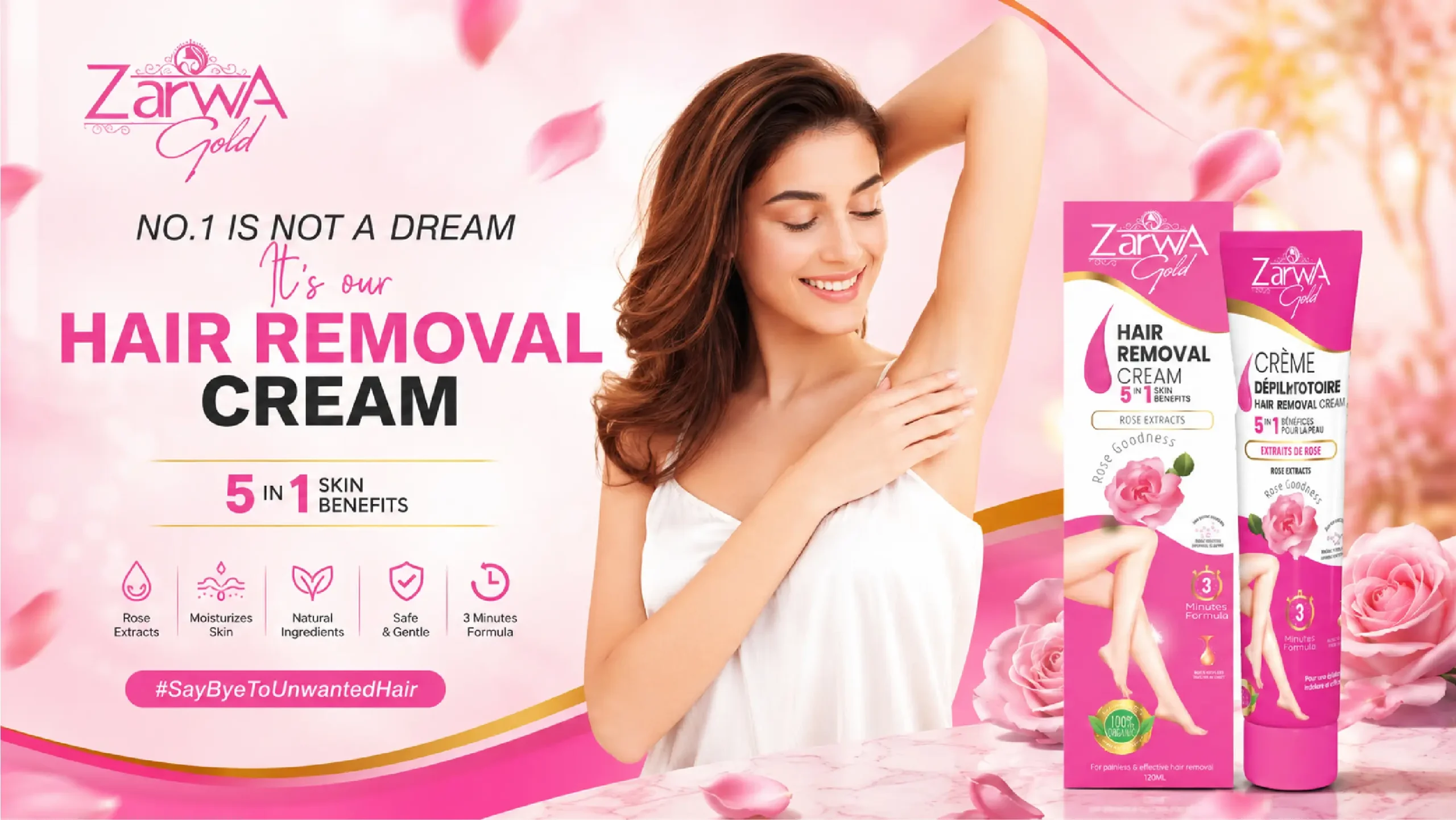 hair removal pink beauty banner
