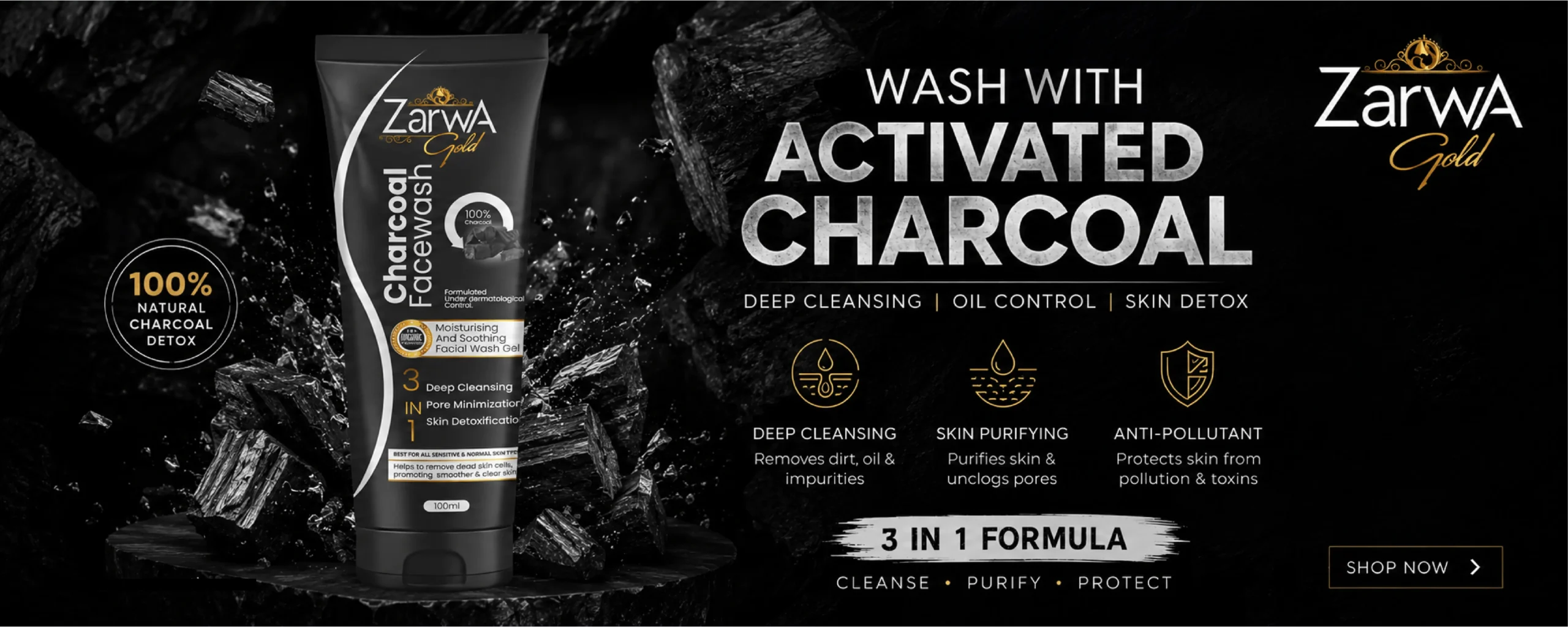 Zawa Charcola facewash
